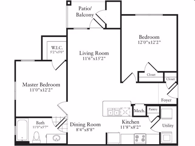 2 Beds • 2 Bath 234 floor plan